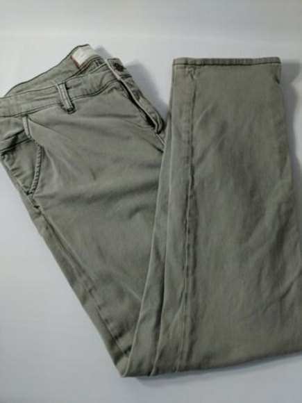 HEI HEI sz 31 waist Pants Green mid rise utility khakis Anthropologie pockets - Picture 1 of 12